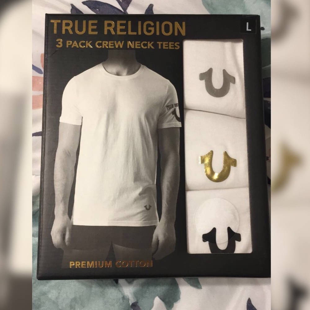 True Religion 3 pack crew neck tees